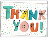 Kids Thank You Cards, Fun & Cute Doodle Design, 25 Cards With Envelopes