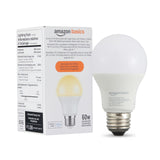 Amazon Basics Smart A19 LED Light Bulb, Dimmable Soft White (2700K), 9W (60W Equivalent), 800LM, Works with Alexa Only, 2.4 GHz 