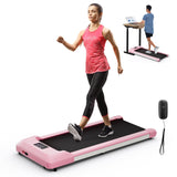 GYMAX Walking Pad, 2.25HP Under Desk Treadmill with LED Display, Remote Control & 7-Layer Belt, Compact Portable Jogging Running