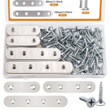 mankk 96PCS Flat Metal Brackets Mending Plate Stainless Steel Flat Straight Brace Brackets Fixed Connecting Plate for Wood Repai