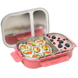Signoraware Stainless Steel Bento Box For Men, 24 Oz, Pink, Leakproof Between 2 Compartments
