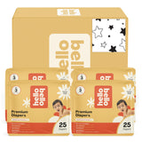 Hello Bello Diapers, Size 3 (14-24 lbs) Superstars - 100 Count Value Pack of Premium Disposable Baby Diapers, Hypoallergenic wit