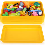 Maitys 15 Pcs Flat Plastic Trays 16.1 x 11.8'' Sensory Storage Paper Tray Stackable Classroom Bins for Office Home Organizer Cra