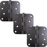 Stone Harbor Hardware 4 Door Hinges, 5/8 Radius Corner, Oil-Rubbed Bronze, 3-Pack