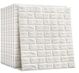 Barebeauty SelfAdhesive Waterproof Pe Foam 3D Wall Panels Wallpaper Sticker For Bathroom, Living Room, And Home Decoration (Whi