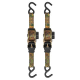SMARTSTRAPS 10 Retractable Ratchet Straps, 2 Pack Heavy Duty Camo Ratchet Straps, 3,000lb Break Strength, 1,000lb Safe Work Lo