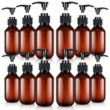 Tessco for you 12 Pack Amber Soap Dispenser Empty Plastic Pump Bottles Dispenser Refillable Shampoo Container for Hand Sanitizer