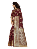Sugathari Womens Banarasi Saree Pure Kanjivaram Silk Saree Soft New Ladies 2023 Design Wear Pattu Sarees Latest Cotton Party Sari Collections With Blouse Piece For Wedding Sadi (Pari 6 Maroon)
