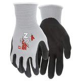 MCR Safety 9673 NXG 13 Gauge Gray Nylon Black Nitrile Foam Coated Palm, Work Gloves (12 Pair) (Medium)