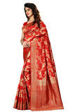 Sugathari Womens Banarasi Saree Pure Kanjivaram Silk Saree Soft New Ladies 2023 Design Wear Pattu Sarees Latest Cotton Party Sari Collections With Blouse Piece For Wedding Sadi (Sam Pari-37 Red)