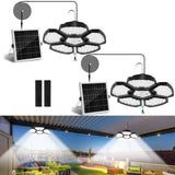 TSUNESLUX 2 Pack Solar Shed Light Motion Sensor Lights Outdoor IP65 Waterproof with Remote Control, Solar Powered Pendant Light 