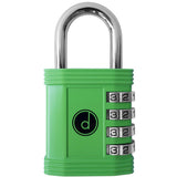 Padlock 4 Digit Combination Lock - for Gym School Locker, Outdoor Gate, Shed, Fence, and Storage - Weatherproof Metal - Keyless,