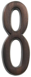 Distinctions by Hillman 843262 4Inch Die Cast SelfAdhesive House Address Plaque, Aged Bronze, Number 8