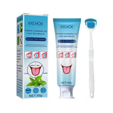 Ecomistiq Tongue Cleansing Gel Scraper Kit Oral Hygiene Brush Odor Eliminator| Cleaners| Care |Health & Beauty