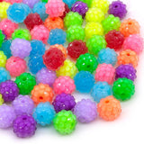 Colorful Rhinestone Beads Round Spacer Beads for Jewelry Bracelet Necklace Pen Bag Chain Making Crafts Supplies (12mm Mix Colors