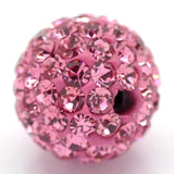 RUBYCA Pave Czech Crystal Disco Ball Clay Beads fit Shamballa Jewelry (100pcs, 12mm, Rose Pink)