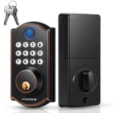 VIVOHOME Keyless Entry Door Lock with Fingerprint, Electronic Keypad Deadbolt for Front Door, Auto Lock, 2 Keys, Easy Installati