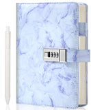 Cagie Marble Diary With Lockfor Girls And Women, A5 Purple