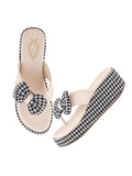 Shoetopia Womens Girls Stylish Slip On Wedges | Comfortable With Cushioned Soles | Trendy Platform Wedge Heels | Ideal For Casual Party Festive & Weddings Eu41 Black,Black,8,B0DK77JM5S