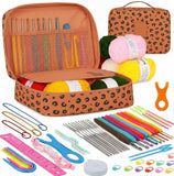 Gdnk Crochet Kit For Beginners, 59 Pcs Crochet Starter Kit With Yarn, Crochet Hooks, Stitch Markers, Organizer Bag, Complete Diy
