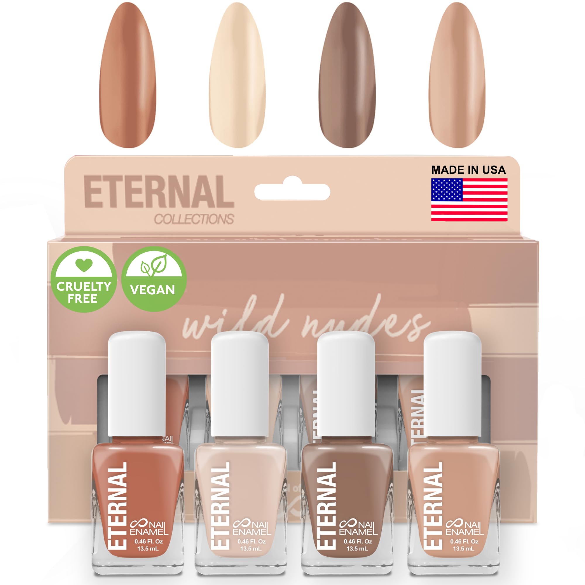 Eternal Nude Nail Polish Set for Women (WILD NUDES) - Brown Nail Polish Set for Girls | Long Lasting & Quick Dry Nail Polish Kit