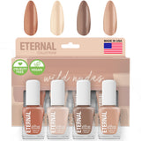Eternal Nude Nail Polish Set for Women (WILD NUDES) - Brown Nail Polish Set for Girls | Long Lasting & Quick Dry Nail Polish Kit