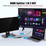 8K HDMI 2.1 Switch, Dbilida 48Gbps 8K HDMI Switcher Splitter 2 in 1 Out Support 4K@165Hz/144Hz/120Hz, 8K@60Hz, Bi-Directional fo