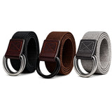 Niddleman Unisex Canvas DRing Belt | Adjustable Cotton Web Belt With Double Metal Ring Buckle | Casual Fabric Belt For Men & Wo