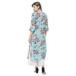 Gosriki Women'S Crepe Straight Kurta Pack Of 02 (Kurti-Combo-Sty-084_M_Blue & Pink_Medium),Blue & Pink,,B09HGPZJXL