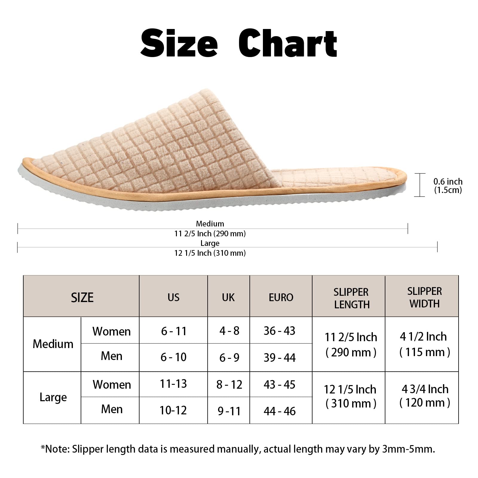 Anmerl Spa Slippers for Men and Women - Premium Bulk Hotel Slippers - Breathable Soft Cotton House Guest Slippers - Non Slip, Wa