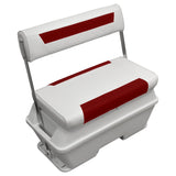 Wise DLX156-1906 DLX Pontoon Series 70 Quart Swingback Cooler Seat - White/Crimson Red
