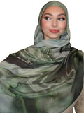 Zgmyc Watercolor Floral Printed Hijab Scarf For Women Soft Modal Cotton Instant Hijab Head Wraps Shawls Tie Dye Long Scarves