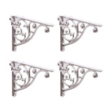 Shelf Brackets 4 Inch 4 Pack Heavy Duty Polished Nickel Wall Bracket Victorian Kitchen Decorative Rack Shelves, Shelf Bracket Av