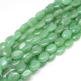 Fashewelry 18pcs Natural Green Aventurine Stone Beads Flat Oval Healing Crystal Loose Gemstone Beads 18x13mm for Jewelry Necklac