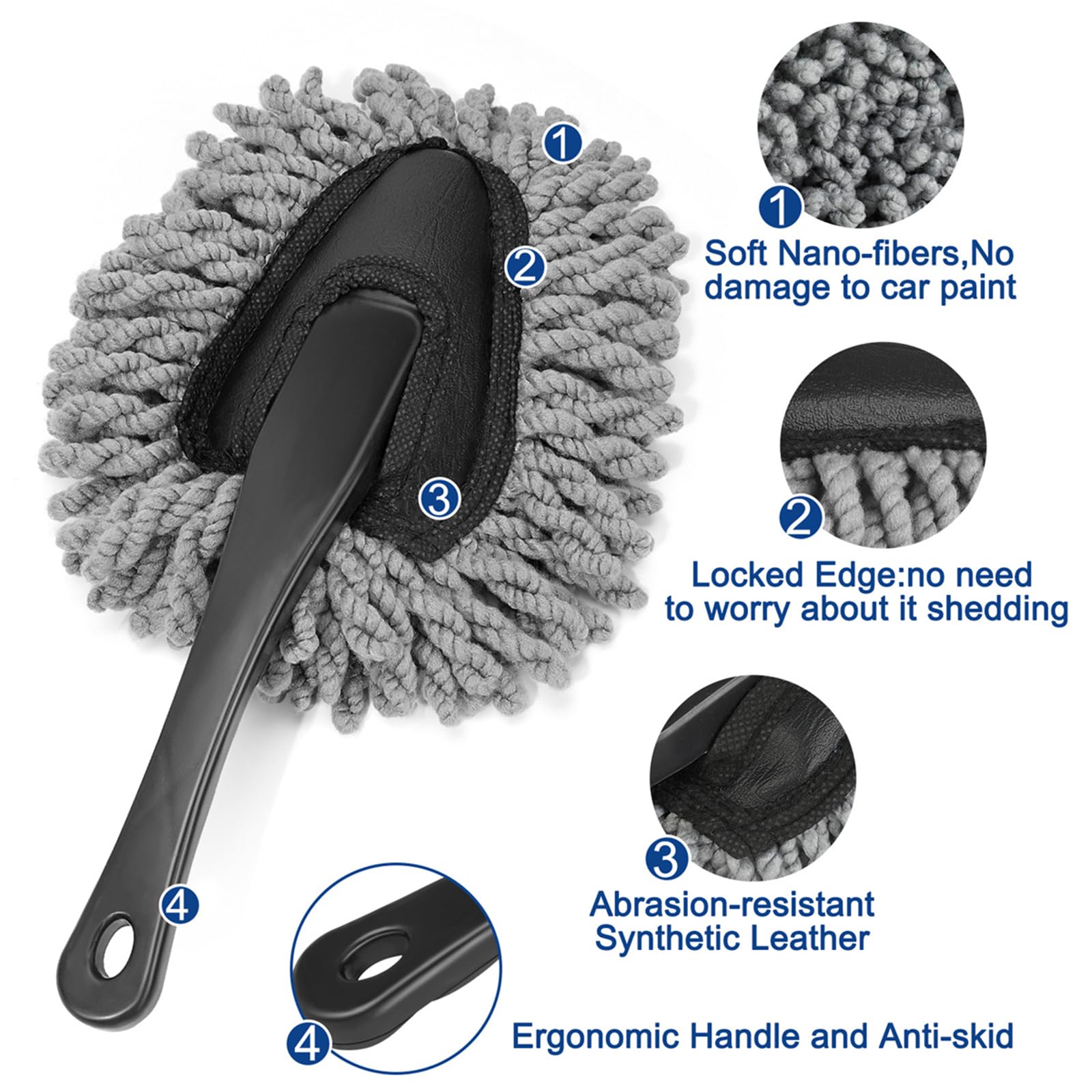 Fitosy Car Interior Duster Detail Brush Cleaning Gel Kit, Soft Dash Vent Dusting Slime Putty Detailing Brushes Accessories Essen