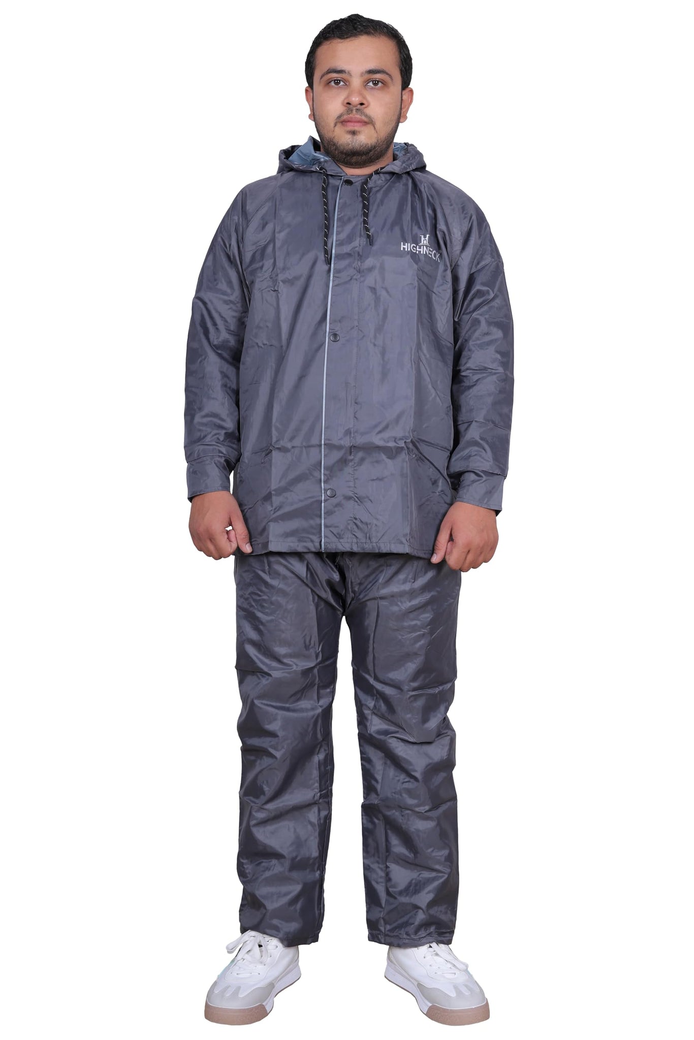 Toplot Rain Coat For Men Waterproof Raincoat With Pants Polyester Reversible Double Layer Rain Coat For Men Bike Rain Suit Rain Jacket Suit Inner Mobile Pocket With Storage Bag (Raincoat-Grey-Xl),Grey,,B0C8JCN93H