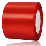 Red Ribbon 3 Inch Wide x 25 Yards, Satin Thick Ribbon for Gift Wrapping, Wedding Invitation Accessories Large Bows Making, Chair