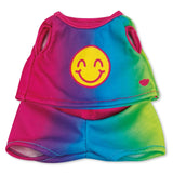 Casdon Build-A-Bear Workshop Rainbow Smiley Toy Clothes Pack | 4 Mix-and-Match Toy Outfits Includes Pajamas, Cute Hoodies & Summ