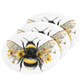 Kcldeci 3 Pack Kitchen Scrub Sponges Fluffy Bumblebee Kitchen Dish Sponge NonScratch Microfiber Sponge for Household Cleaning D