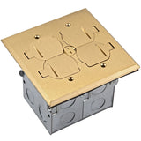 Enerlites 705549CD Flip Lid Cover Floor Box kit, 5 x 5 2Gang Cover, 20A TamperWeather Resistant Receptacles, Keystone 
