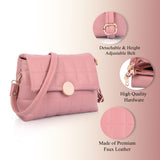 Adisa Women'S Girls Quilted Cross Body Sling Bag With Height Adjustable Belt (Sl5144) (Pink),Pink,,B0DK1L5X3S