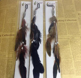 Numblartd 3 Pcs Handmade Boho Feather Clip Comb Hair Extensions - Women Lady Hippie Headdress Hairpin for Hair DIY Accessories