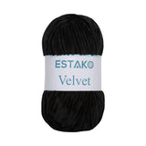 Estako Velvet Chenille Blanket amigurumi Yarn for Crocheting and Knitting Super Bulky 100 gr (132 yds) (1810 - Black)