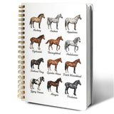 XYMBF Horse Lovers Gift Notebook Journal for Girls Women, Vintage Equestrian Breed Chart Diary, Beautiful Pony Writing Book Gift