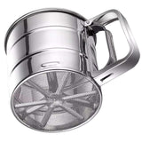 Stainless Steel Flour Sifter with Handle and Mesh Base Manual Powder Sieve for Baking Use