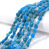 jodaying 6-8mm Natural Blue Apatite Nuggets Oval Free Tumbled Pebble Semi Precious Gemstone Loose Stone Beads Approx 15.5 inch f