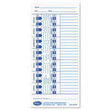 Lathem Time E100 Time Card for Lathem Models 900E/1000E/1500E/5000E, White, 100/Pack