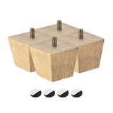 uxcell Furniture Legs, 2 Inch(50mm) Set of 4 Square Solid Wood Couch Legs Feet Chair Table Feet Sofa Support Replacement Parts, 
