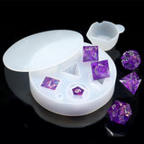PJOY Resin Silicone Molds, Food-Grade for 7 Piece Sharp Edge Dice Set, DND DIY Dice Making Gift