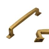 CABDM 6 Pack Antique Brass Cabinet Pulls 5 Inch(128mm) Hole Center Vintage Brass Cabinet Hardware Kitchen Cabinet Handles for Ba